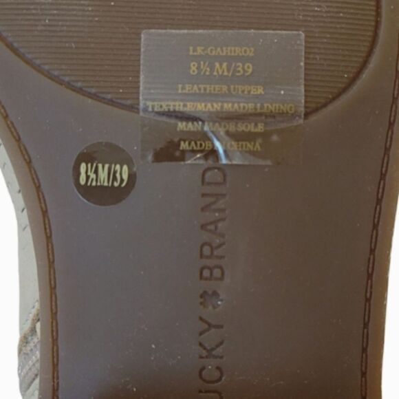 Lucky Brand Toupe Leather Perferated Buckle Cutout Zip Ankle Boots Size 8.5 - Picture 10 of 11